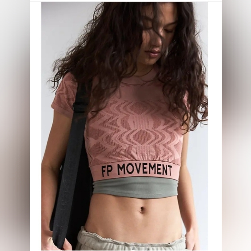 NWT FP Movement Run The Distance Baby Tee in Petal Pink
